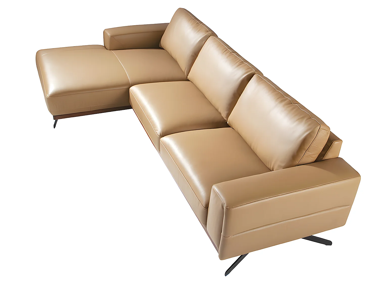 Chaise longue en cuir et acier noir 6161 ANGEL CERDA