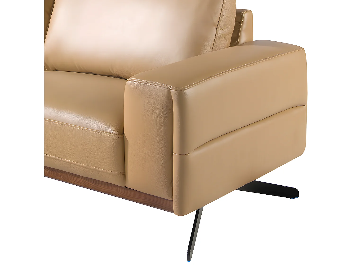 Chaise longue en cuir et acier noir 6161 ANGEL CERDA