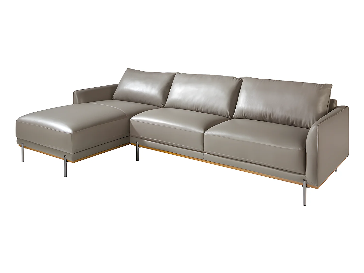 Chaise longue rembourré en cuir et acier 6153 ANGEL CERDA