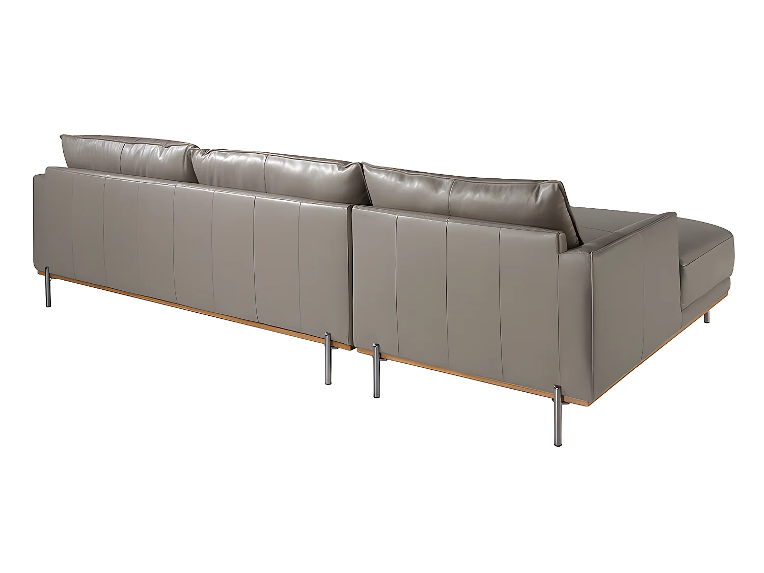 Chaise longue rembourré en cuir et acier 6153 ANGEL CERDA