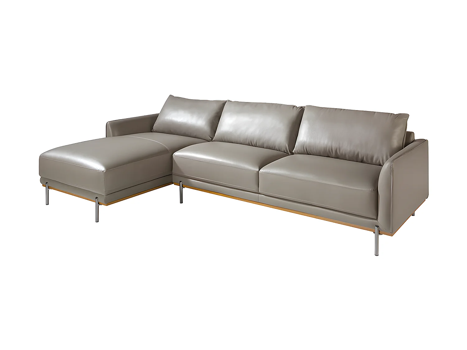Chaise longue rembourré en cuir et acier 6153 ANGEL CERDA