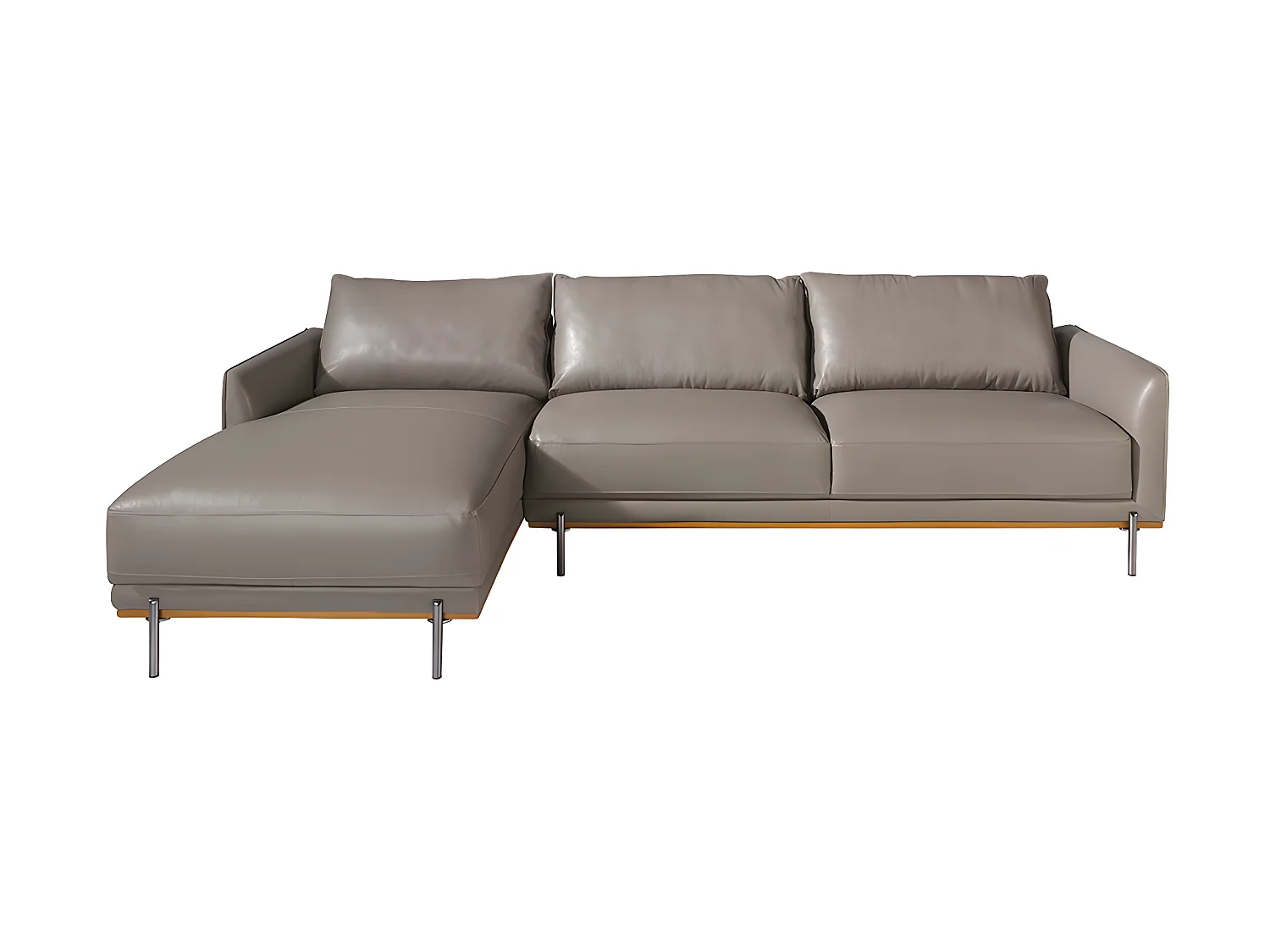 Chaise longue rembourré en cuir et acier 6153 ANGEL CERDA