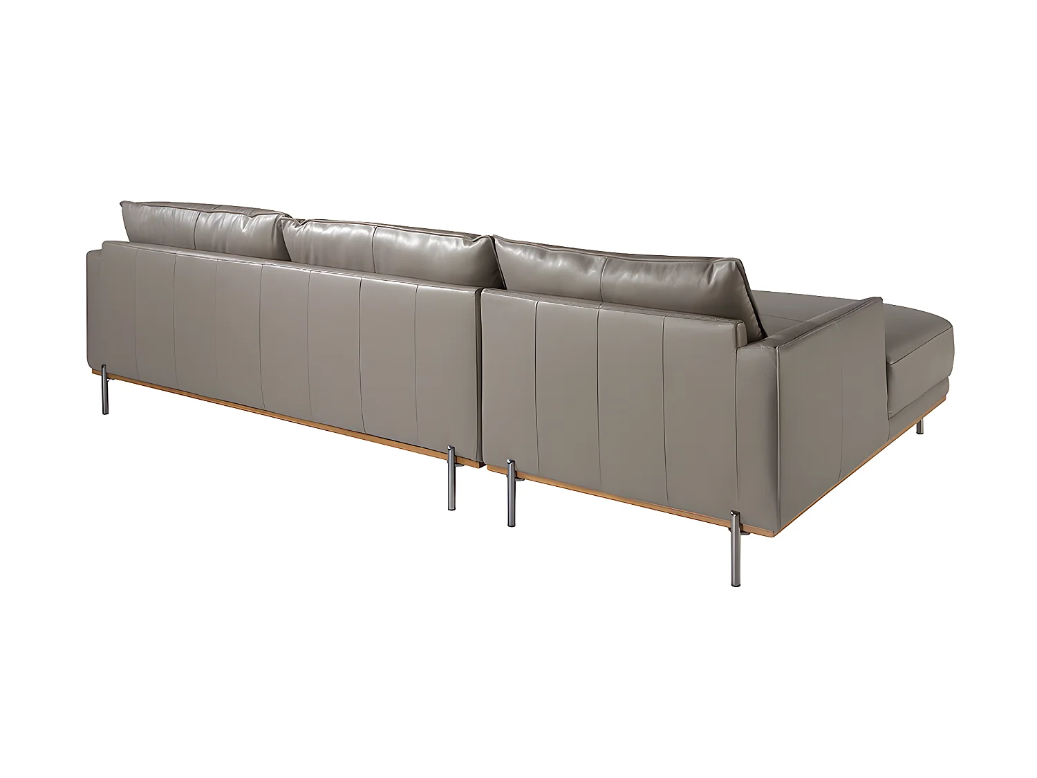 Chaise longue rembourré en cuir et acier 6153 ANGEL CERDA