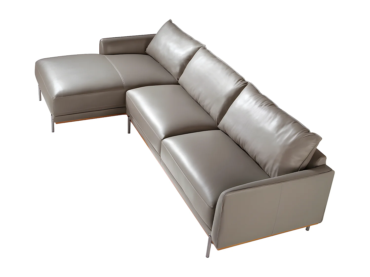Chaise longue rembourré en cuir et acier 6153 ANGEL CERDA