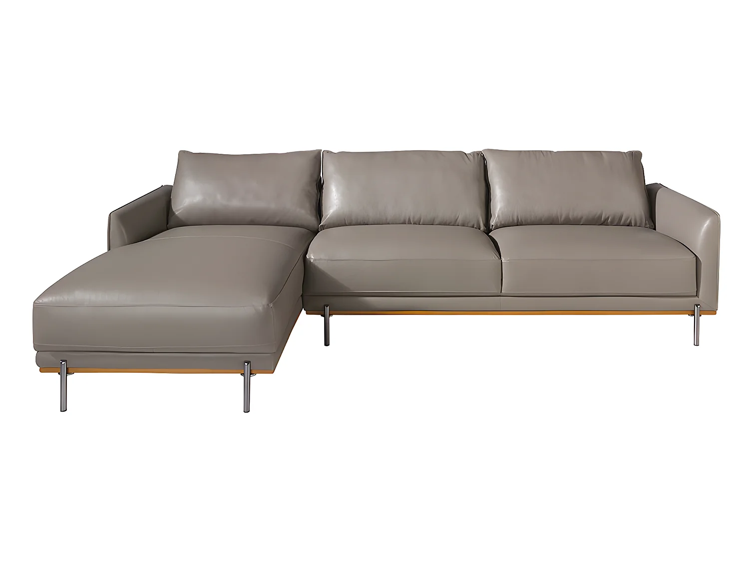 Chaiselongue bank (L) in leer en verduisterd staal 6153 ANGEL CERDA