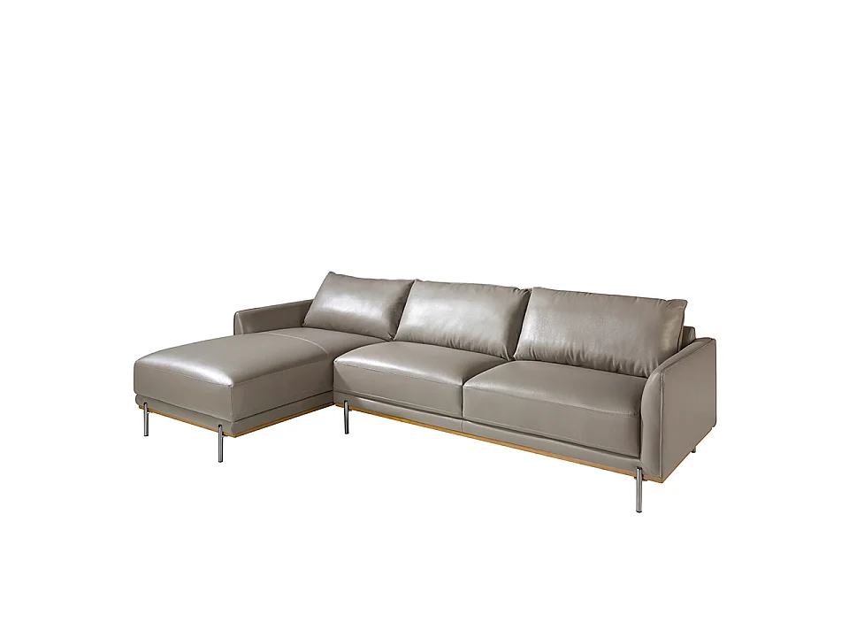 Chaise longue rembourré en cuir et acier 6153 ANGEL CERDA