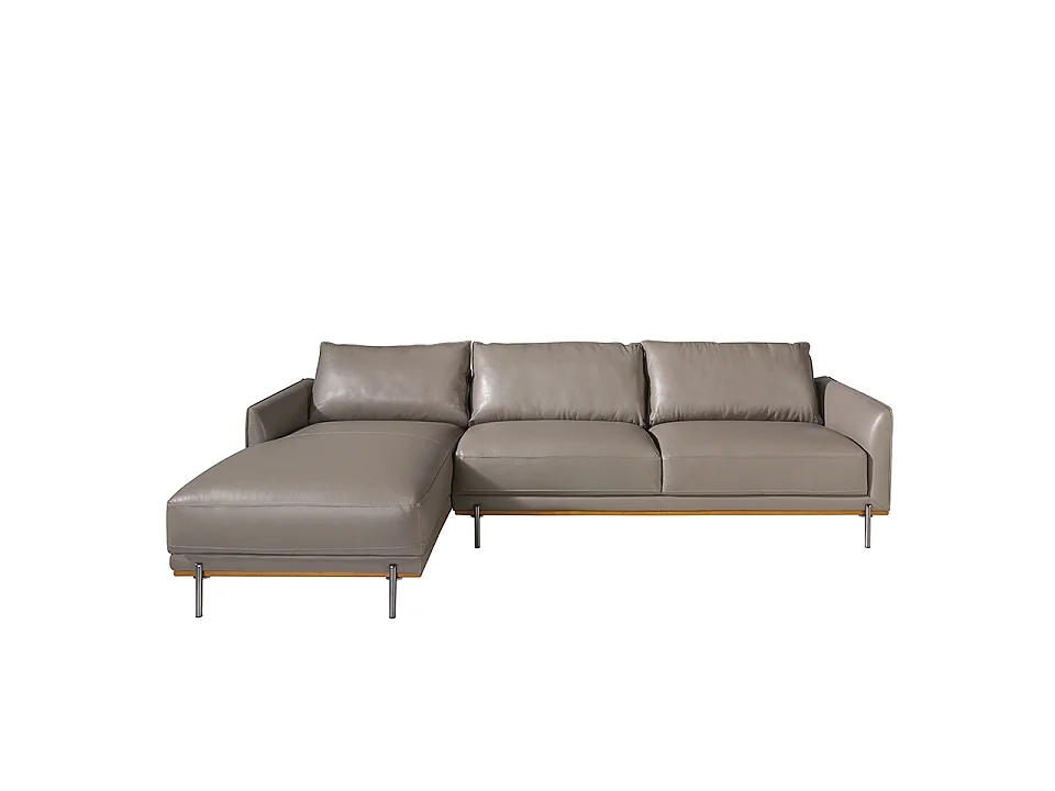 Chaise longue rembourré en cuir et acier 6153 ANGEL CERDA