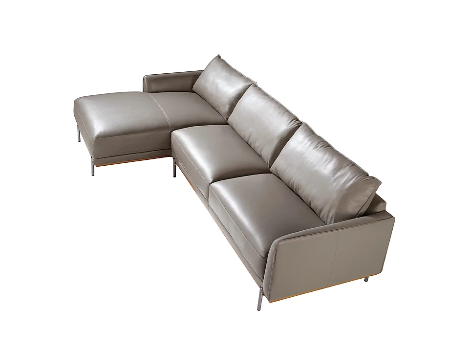 Chaise longue rembourré en cuir et acier 6153 ANGEL CERDA