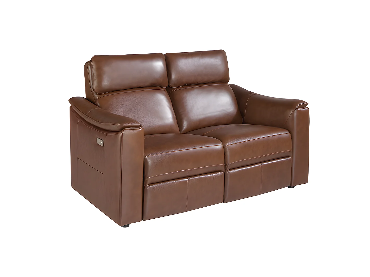 Divano 2 posti pelle marrone con relax   6165 ANGEL CERDA