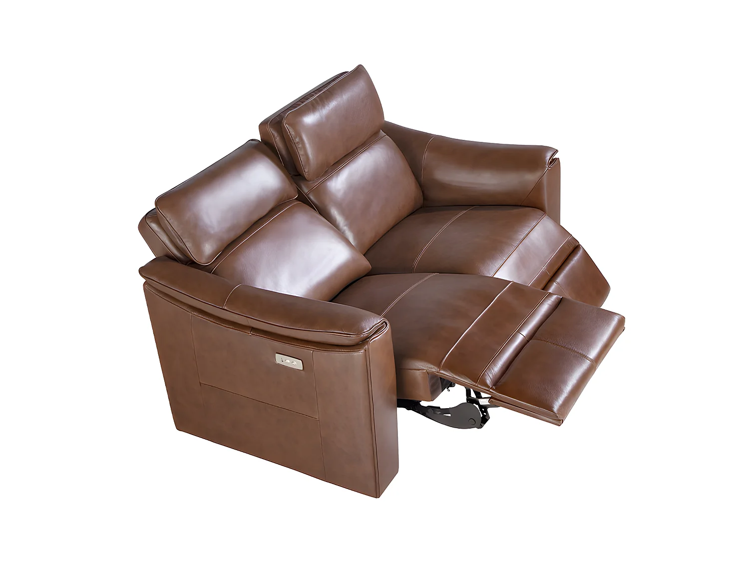 Divano 2 posti pelle marrone con relax   6165 ANGEL CERDA