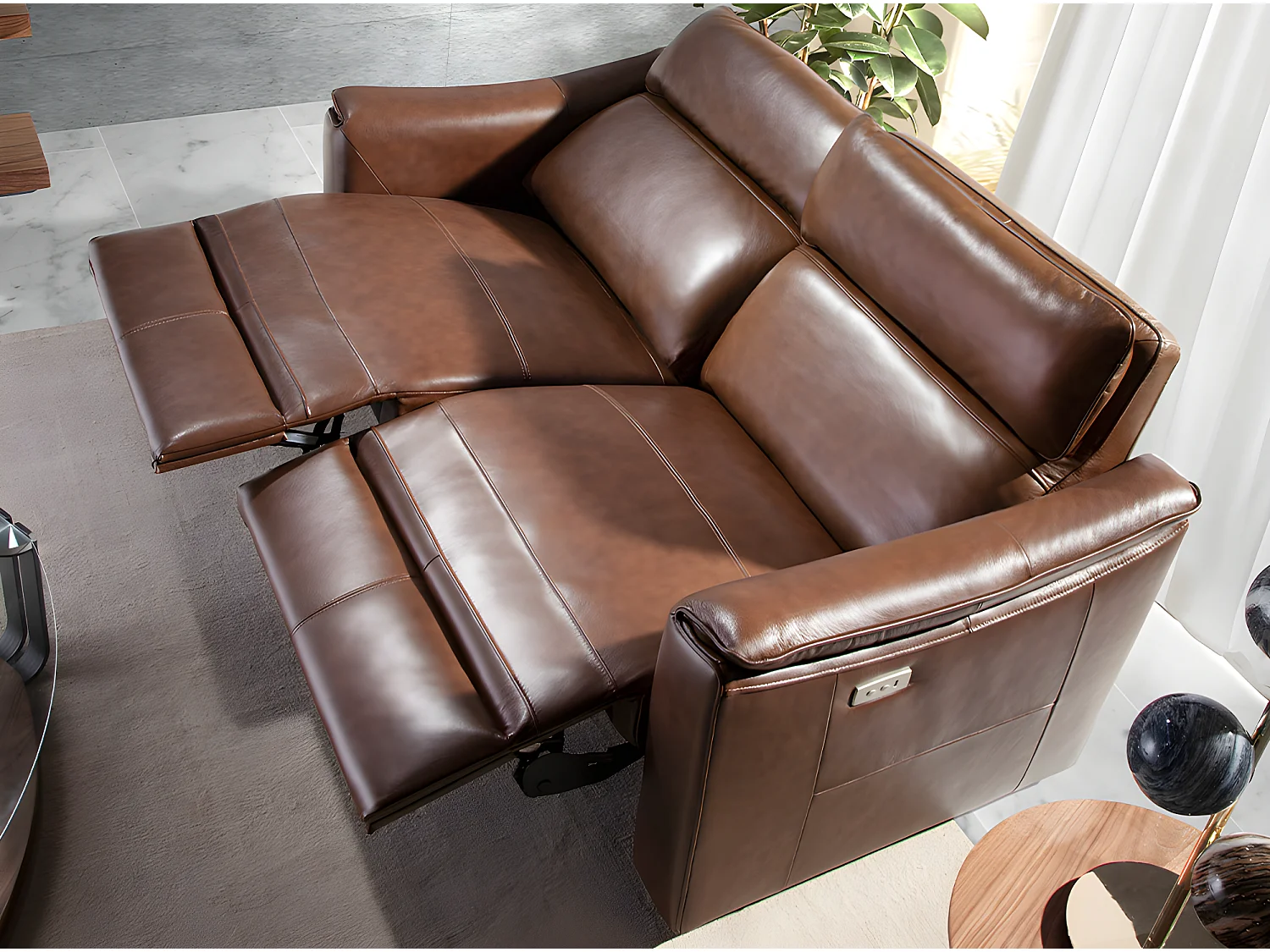 2-zits relaxbank in cognacbruin leer 6165 ANGEL CERDA