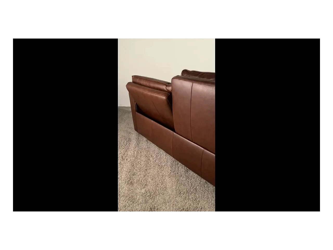 Canapé relax 3 places en cuir marron cognac