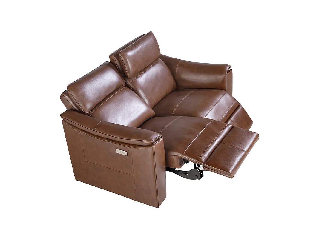 3-zits relaxbank in cognacbruin leer