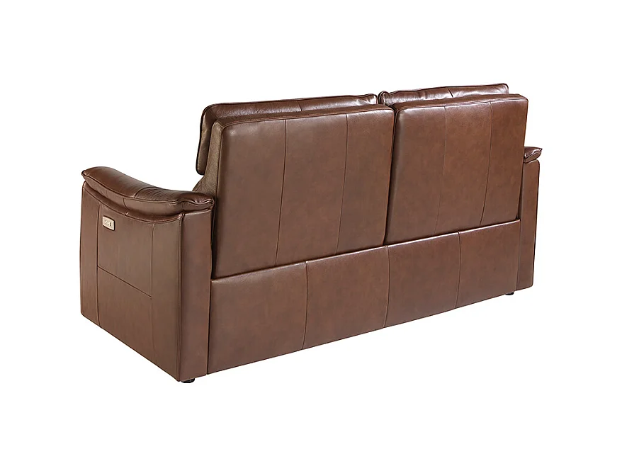 3-zits relaxbank in cognacbruin leer