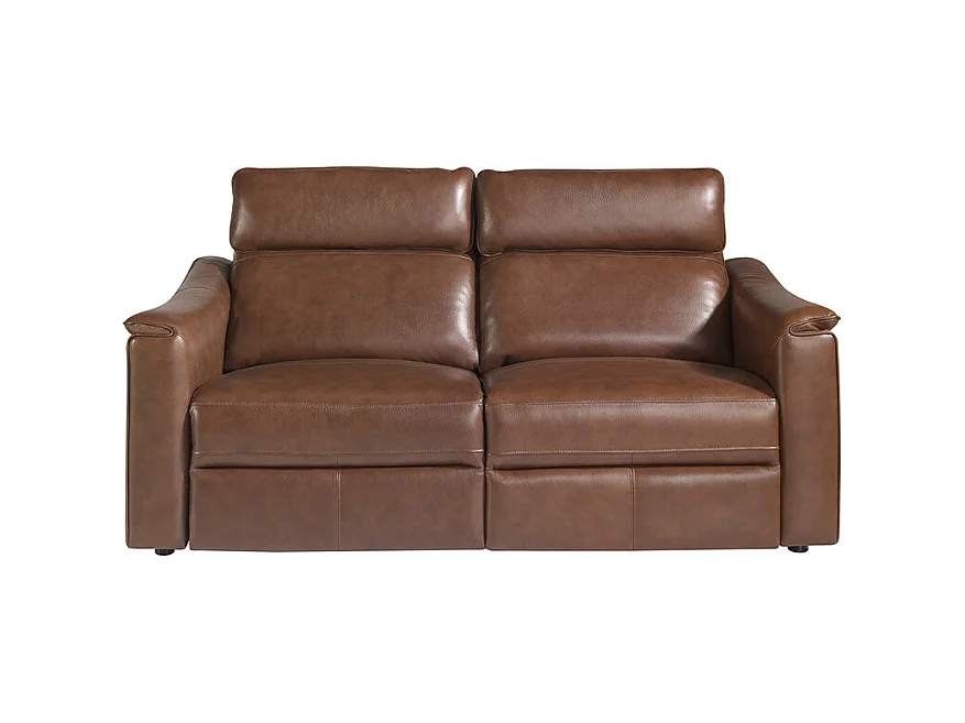 Canapé relax 3 places en cuir marron cognac 6166 ANGEL CERDA