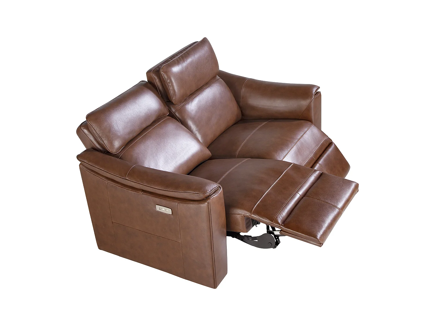 Canapé relax 3 places en cuir marron cognac 6166 ANGEL CERDA