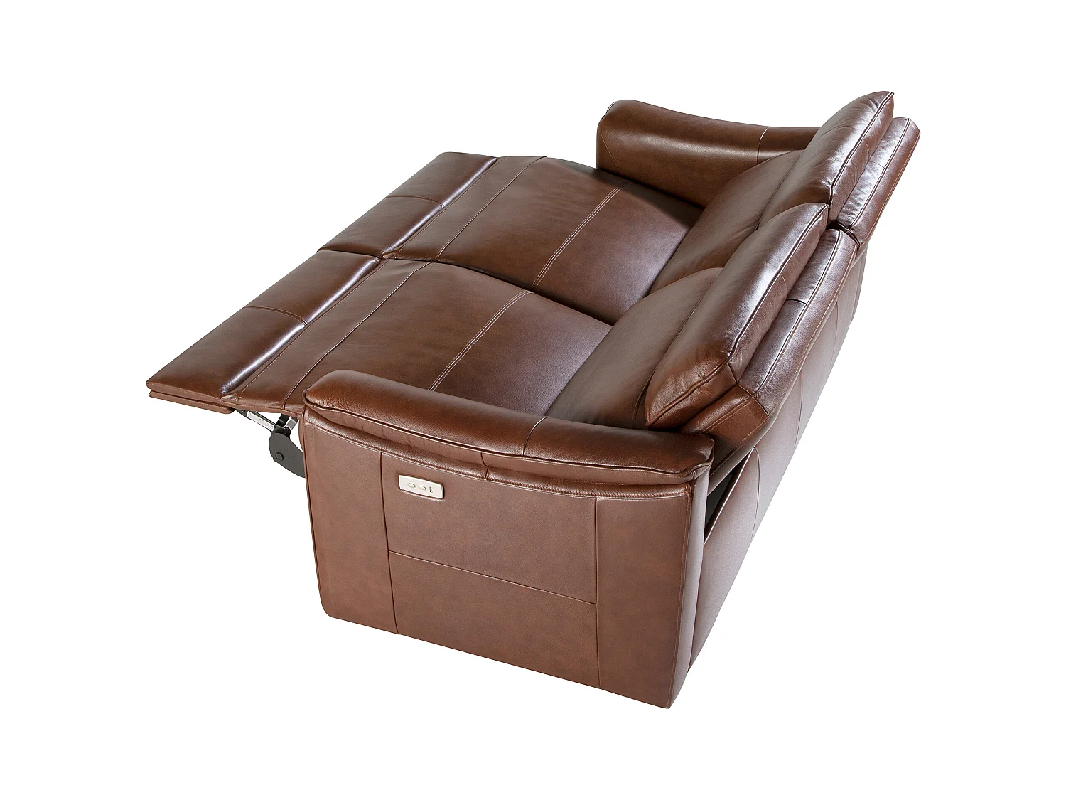 Canapé relax 3 places en cuir marron cognac 6166 ANGEL CERDA