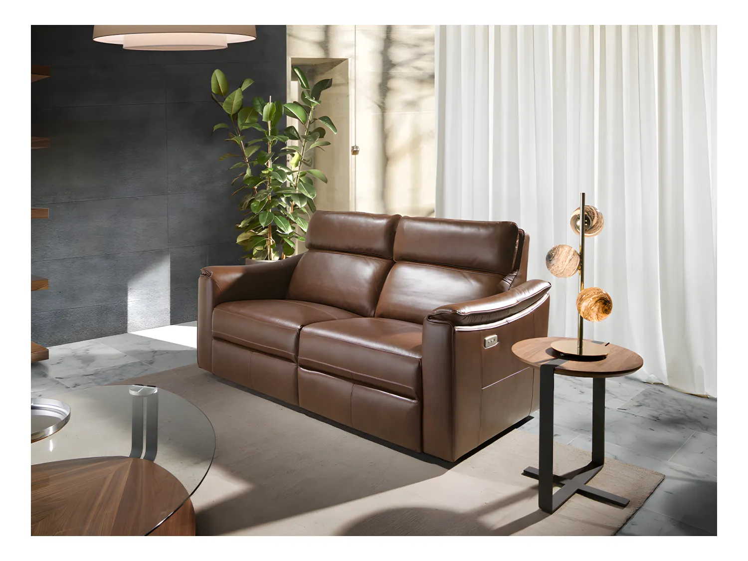 3 zits leren relaxbank 6166 ANGEL CERDA
