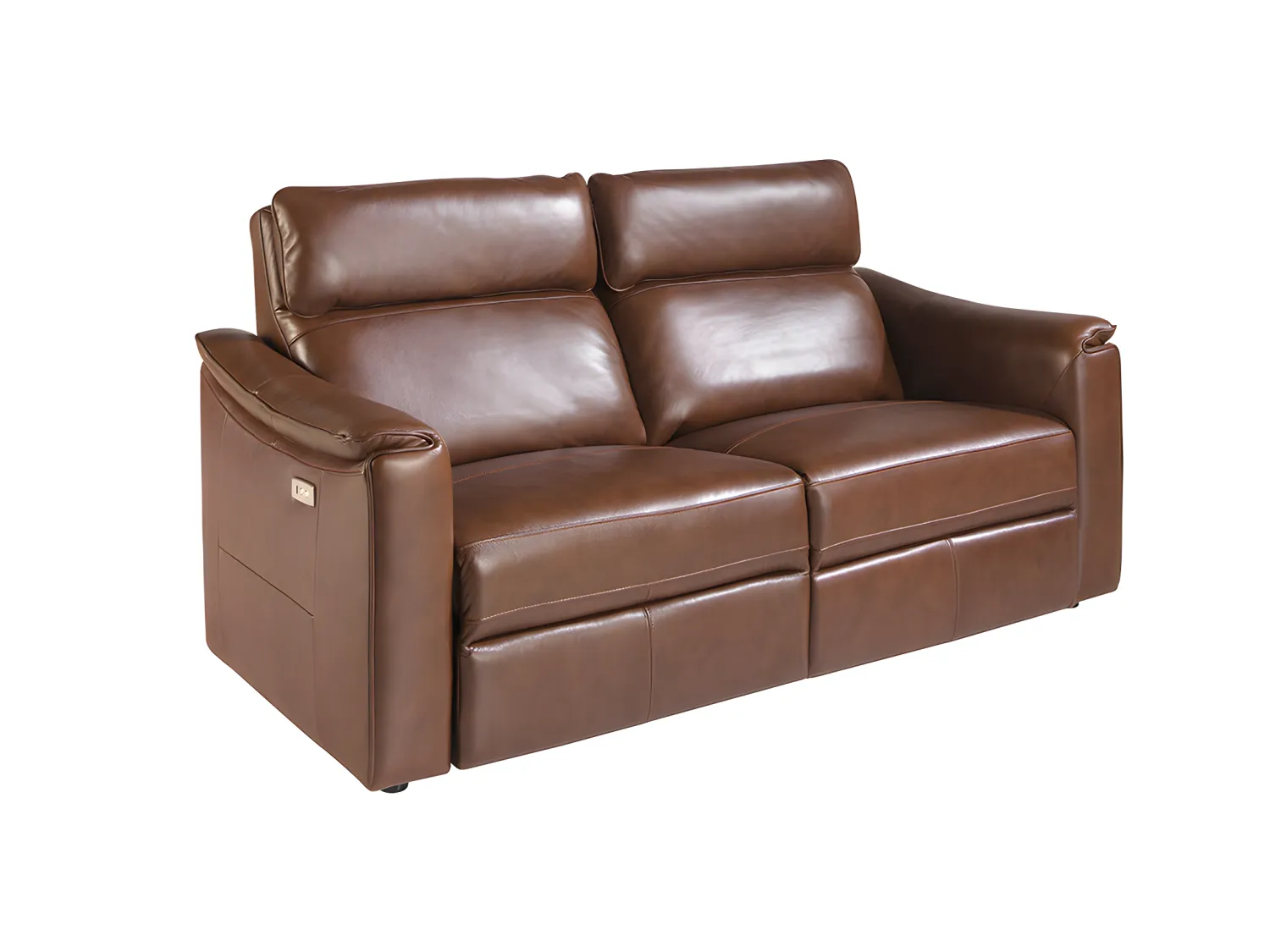 3-Sitzer Relaxsofa aus cognacbraunem Leder