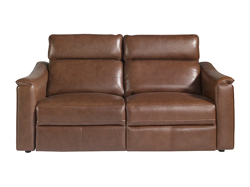 Canapé relax 3 places en cuir marron cognac 6166 ANGEL CERDA