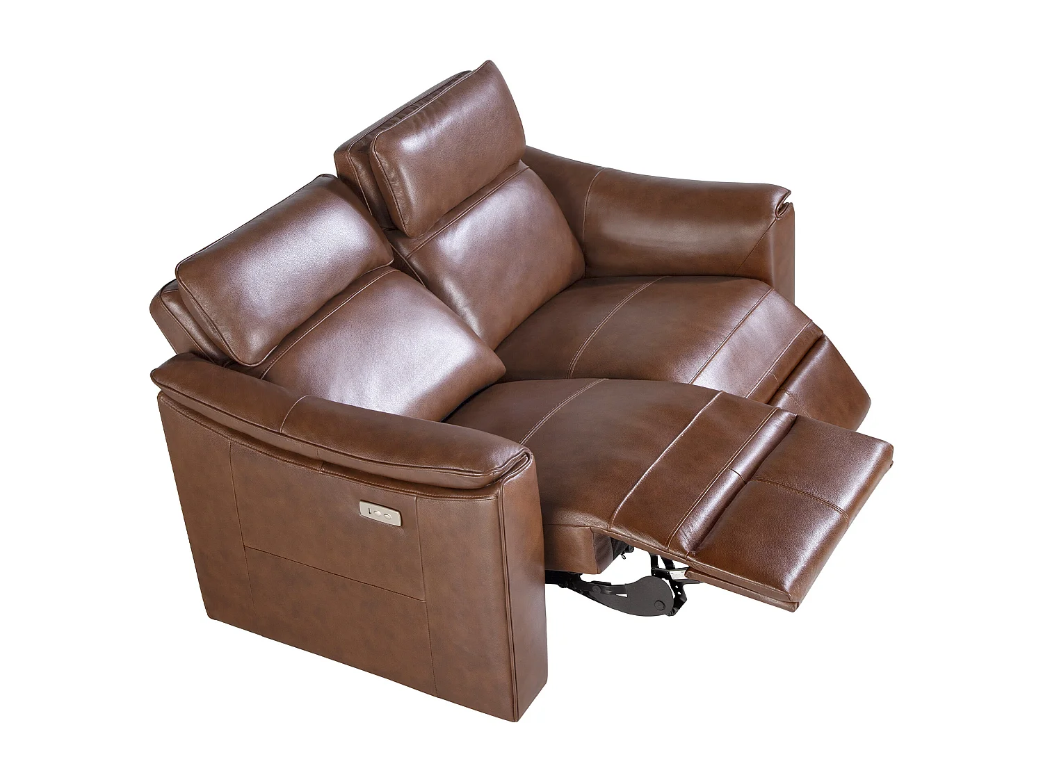 Canapé relax 3 places en cuir marron cognac 6166 ANGEL CERDA