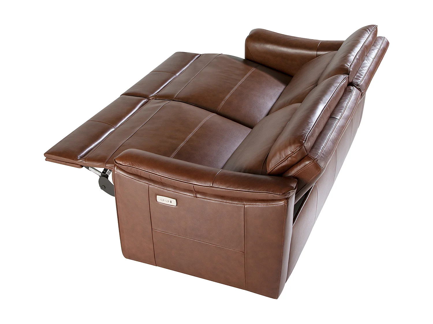 Canapé relax 3 places en cuir marron cognac 6166 ANGEL CERDA