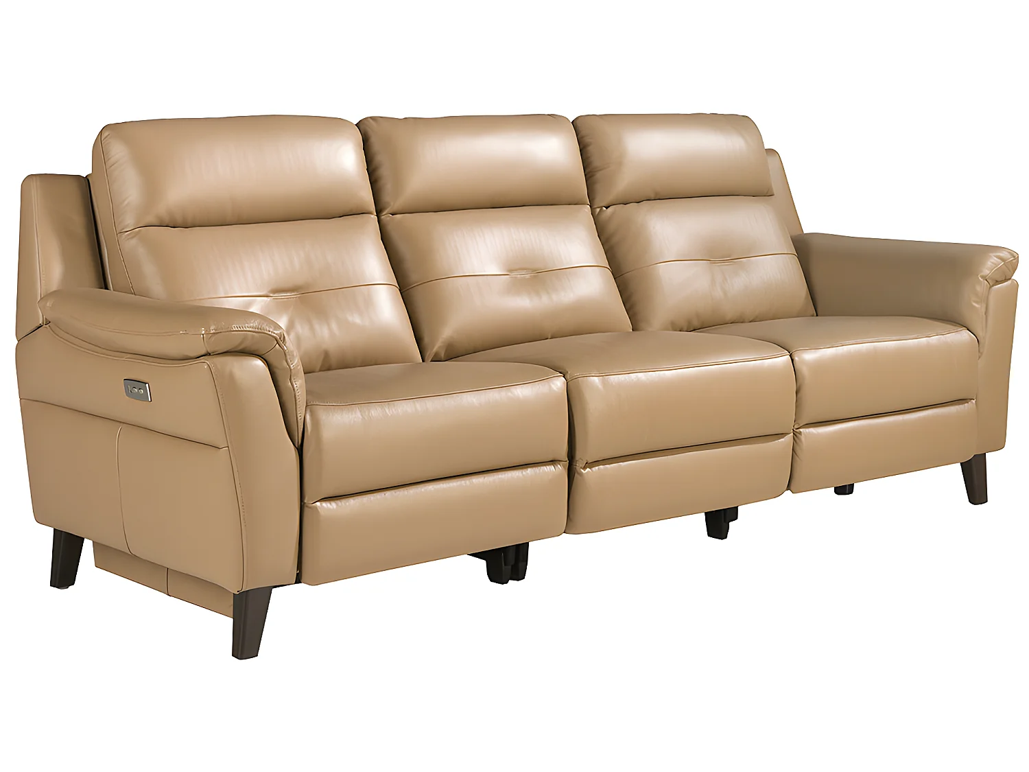 Canapé relax 3 places en cuir et wengé ANGEL CERDA