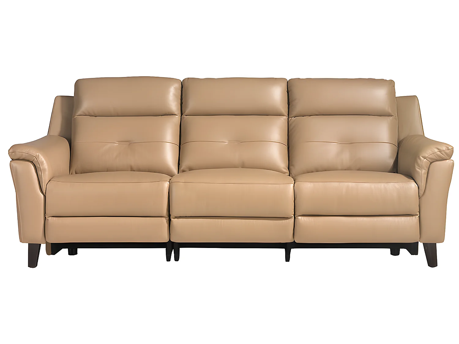 Canapé relax 3 places en cuir et wengé ANGEL CERDA