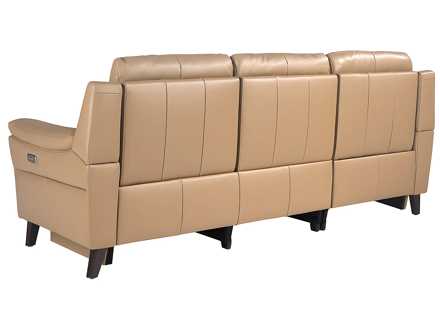 Canapé relax 3 places en cuir et wengé ANGEL CERDA