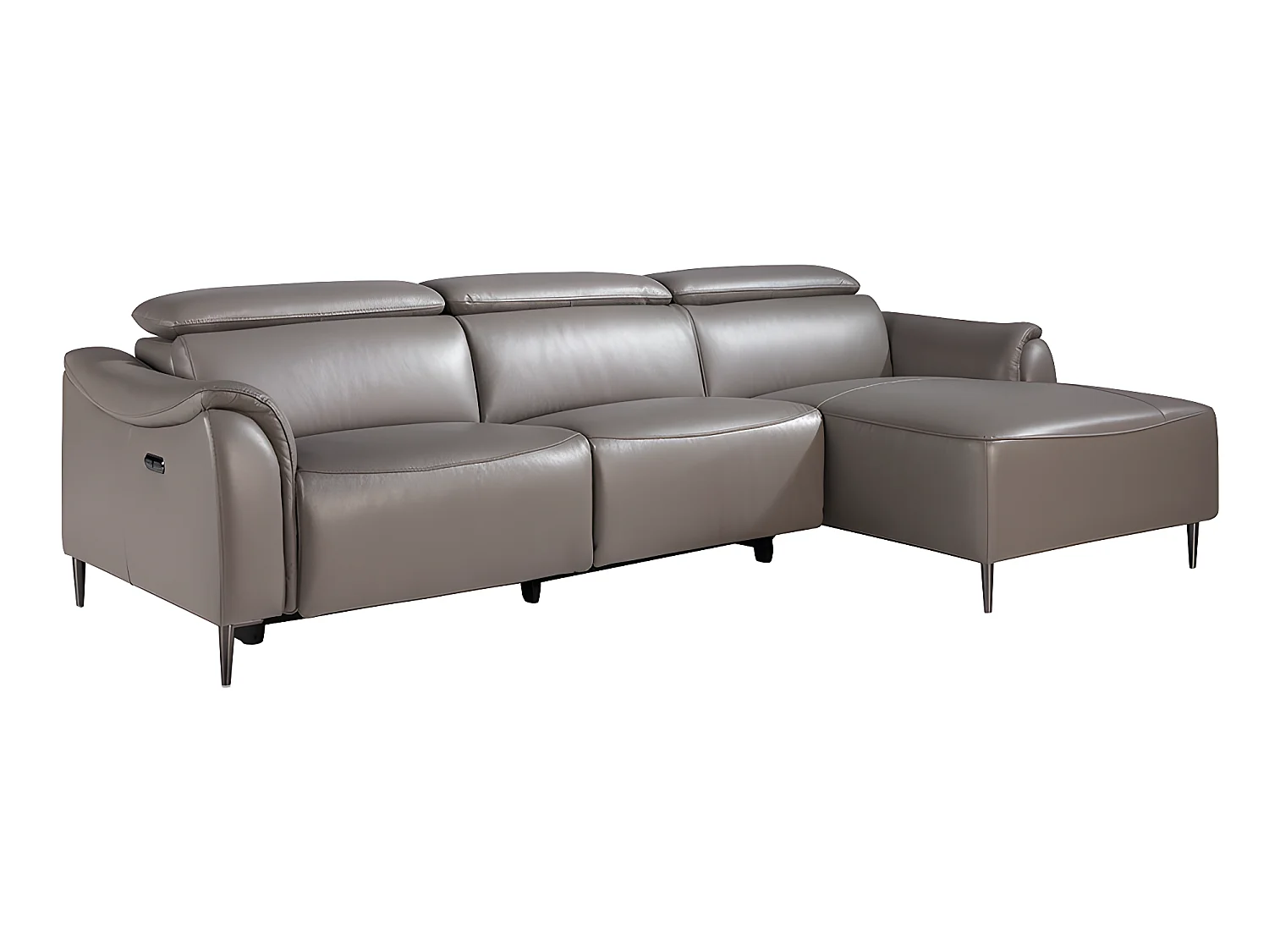 Chaise longue (R) en cuir et acier foncé 6160 ANGEL CERDA