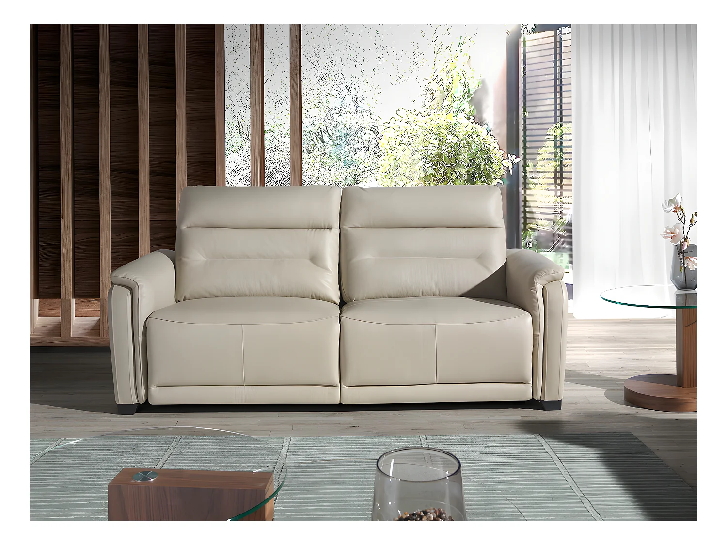 3-Sitzer-Sofa aus grauem Leder und Relax  6158 ANGEL CERDA