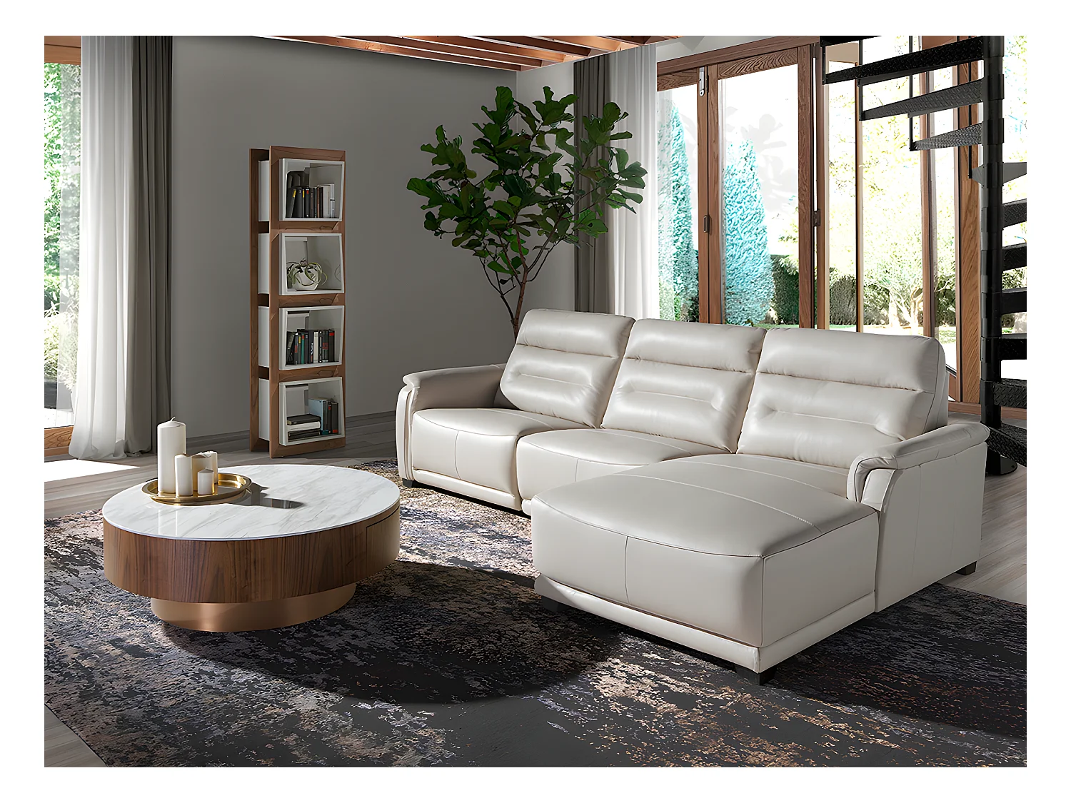 Chaise longue en cuir et mécanisme relax 6156 ANGEL CERDA
