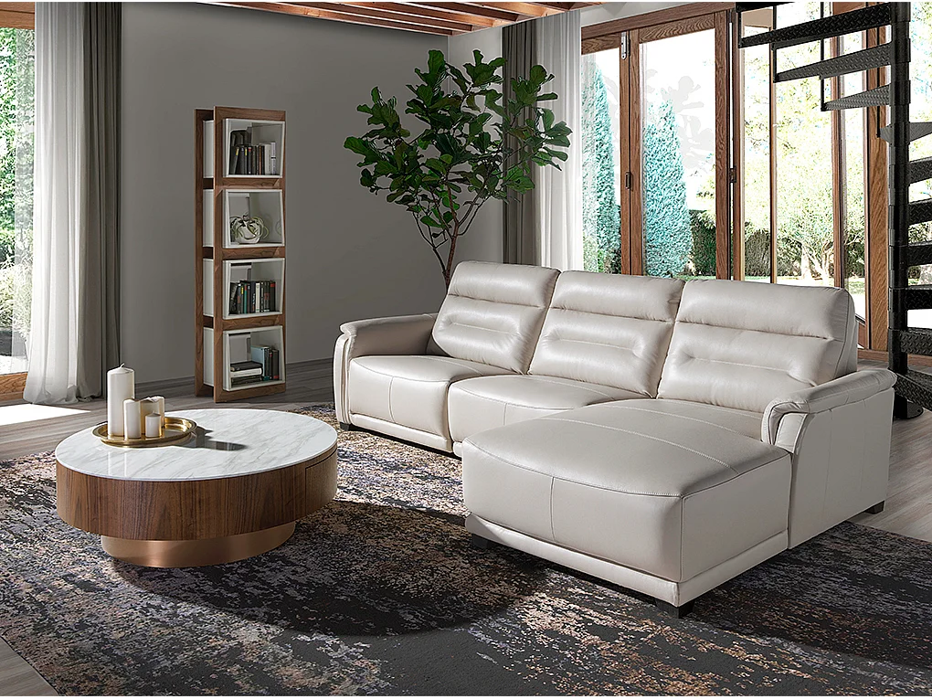 Chaise longue en cuir et mécanisme relax 6156 ANGEL CERDA