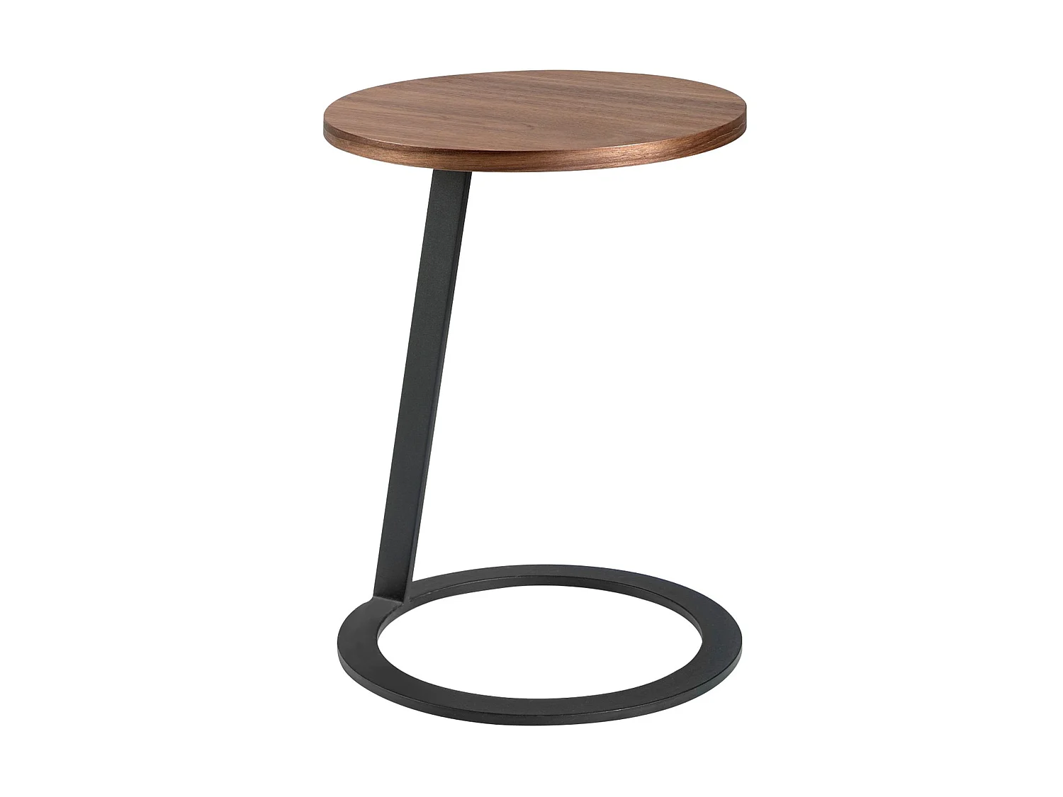 Ronde hoektafel walnoot en zwart staal 2115 ANGEL CERDA