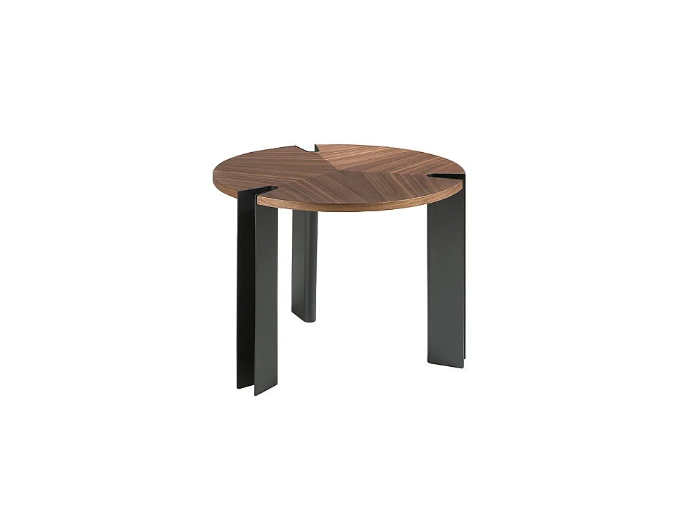 Table d'angle en noyer et acier noir 2117 ANGEL CERDA