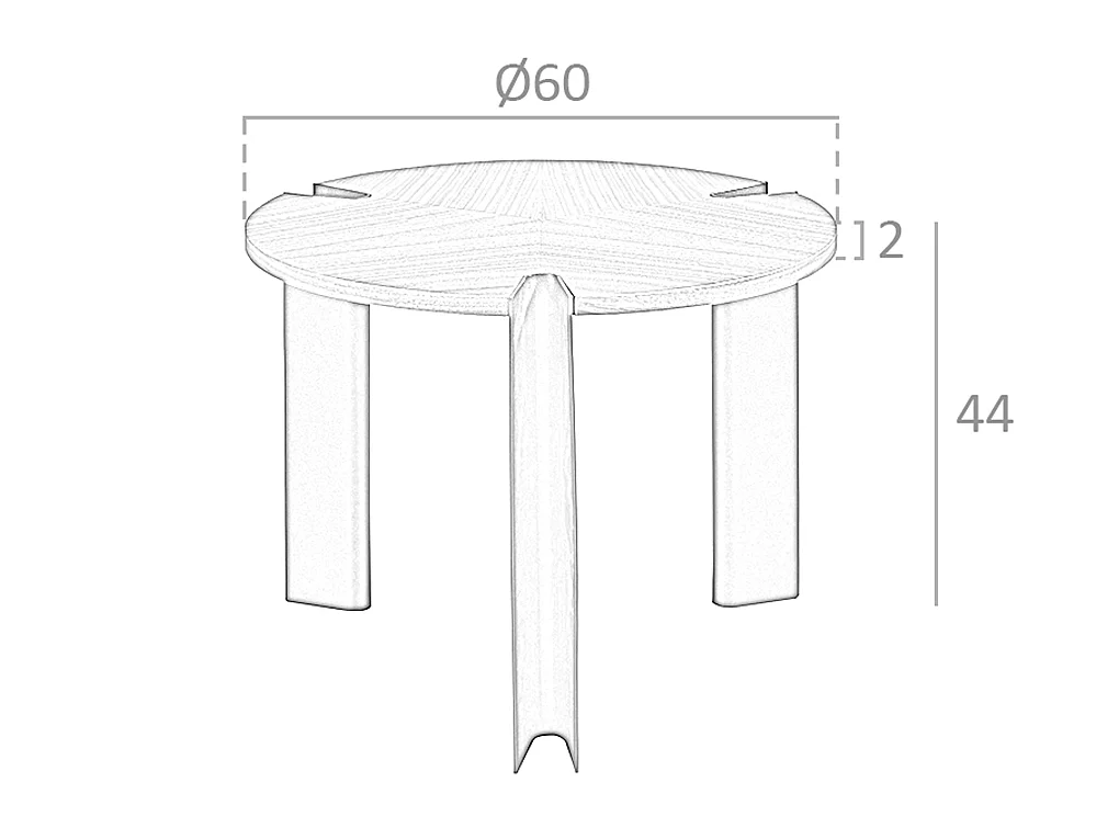 Ecktisch Walnuss und schwarzer Stahl  2117 ANGEL CERDA