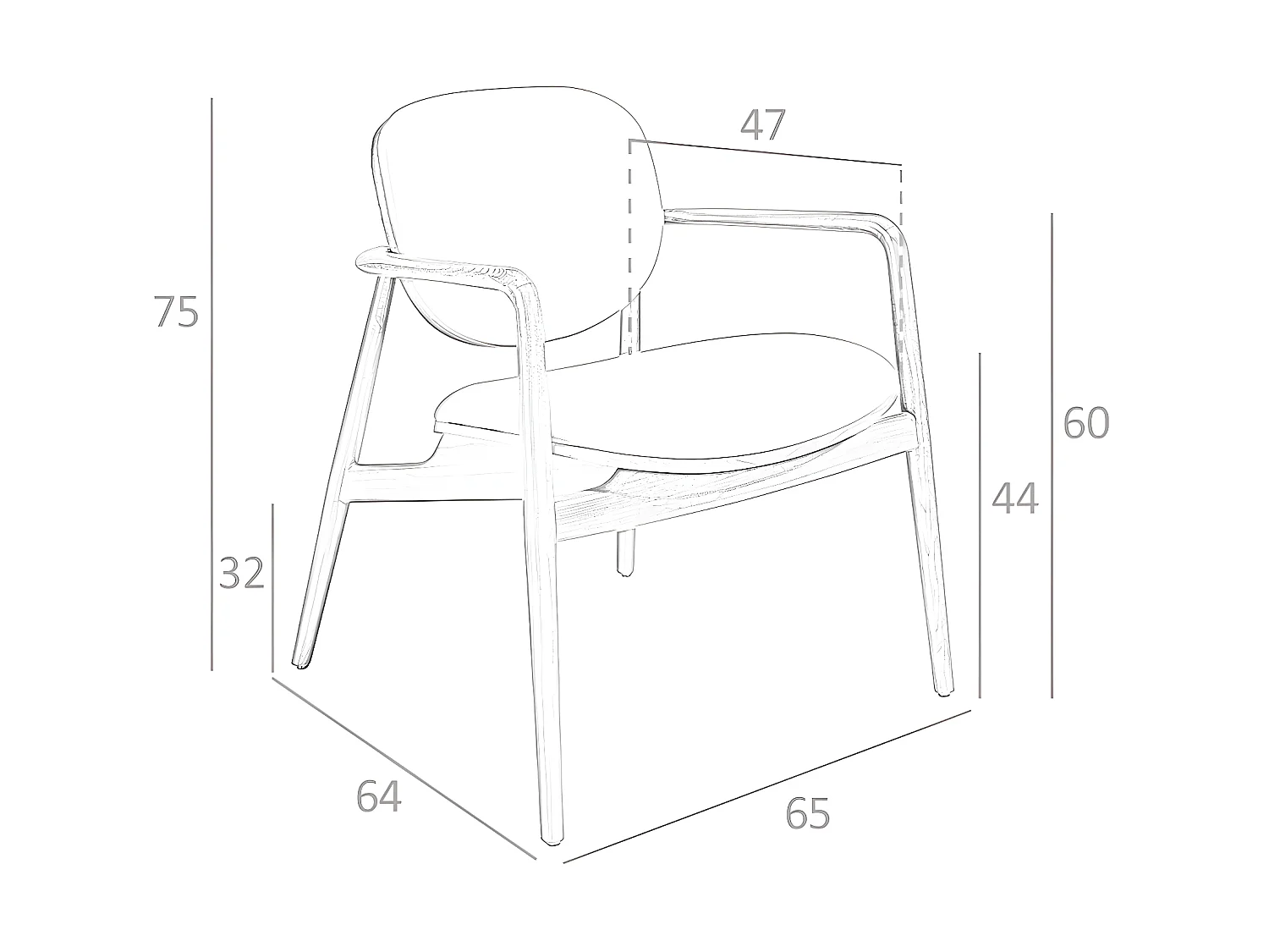 Sessel aus Kunstleder und Esche  4118 ANGEL CERDA