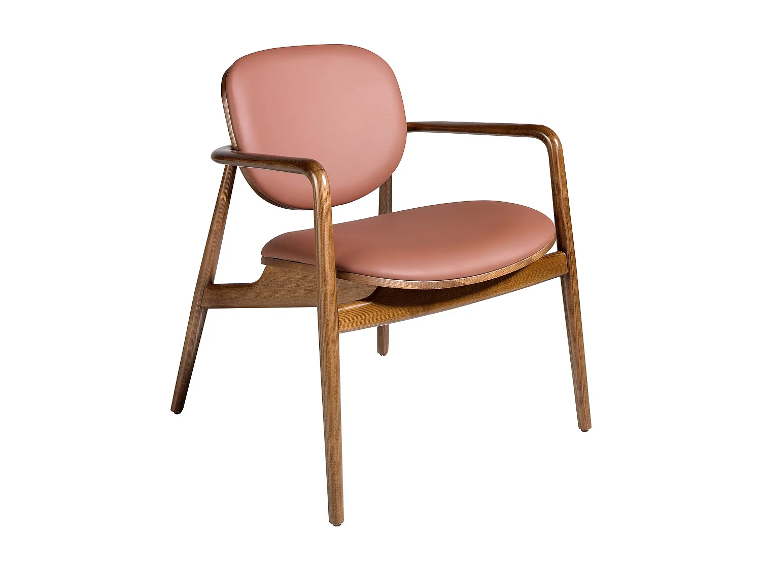 Fauteuil en similicuir marron et noyer 4118 ANGEL CERDA