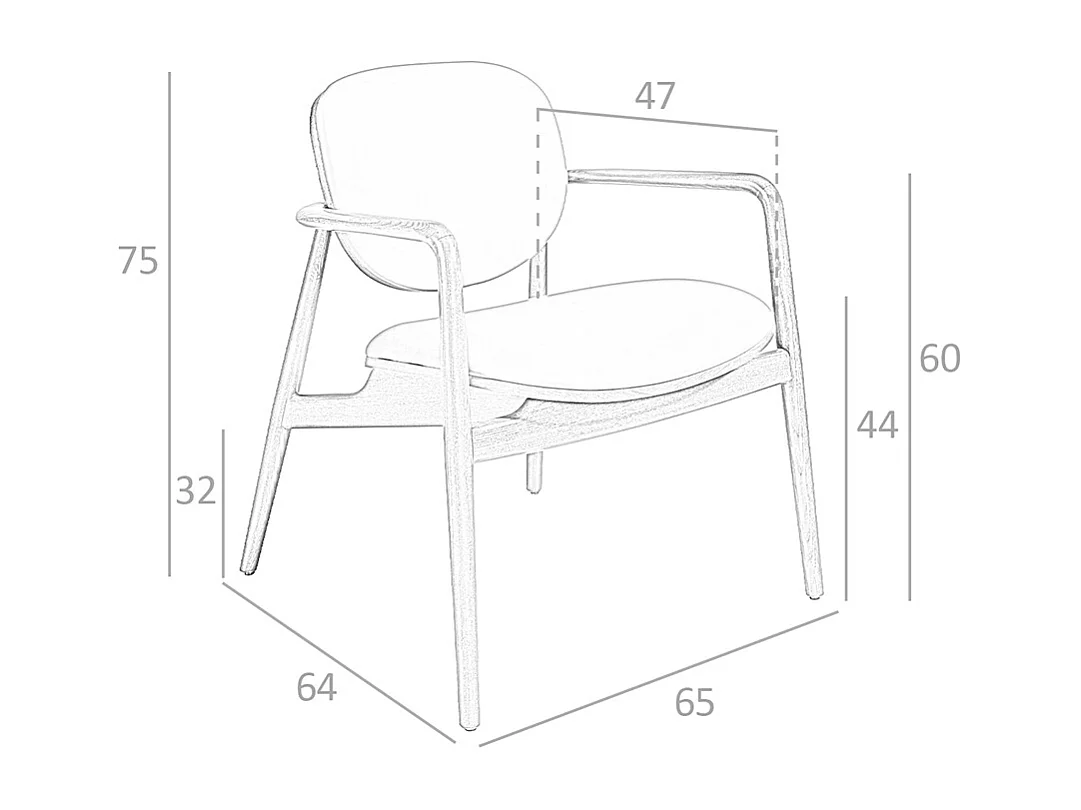 Fauteuil en similicuir marron et noyer 4118 ANGEL CERDA
