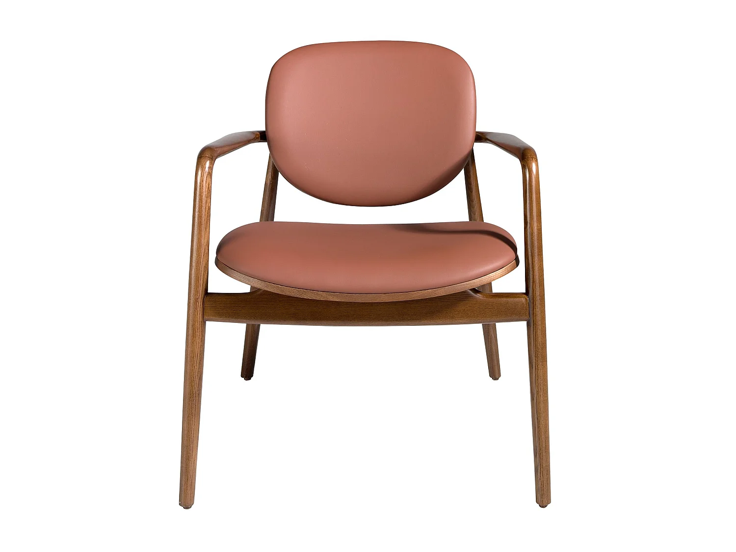 Fauteuil en similicuir marron et noyer 4118 ANGEL CERDA