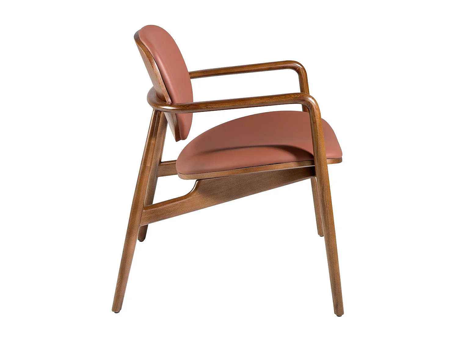 Fauteuil en similicuir marron et noyer 4118 ANGEL CERDA