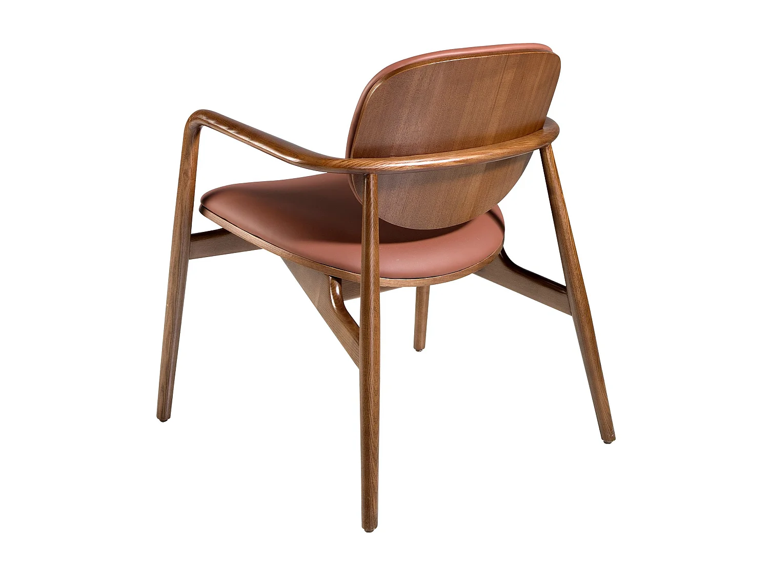 Fauteuil en similicuir marron et noyer 4118 ANGEL CERDA