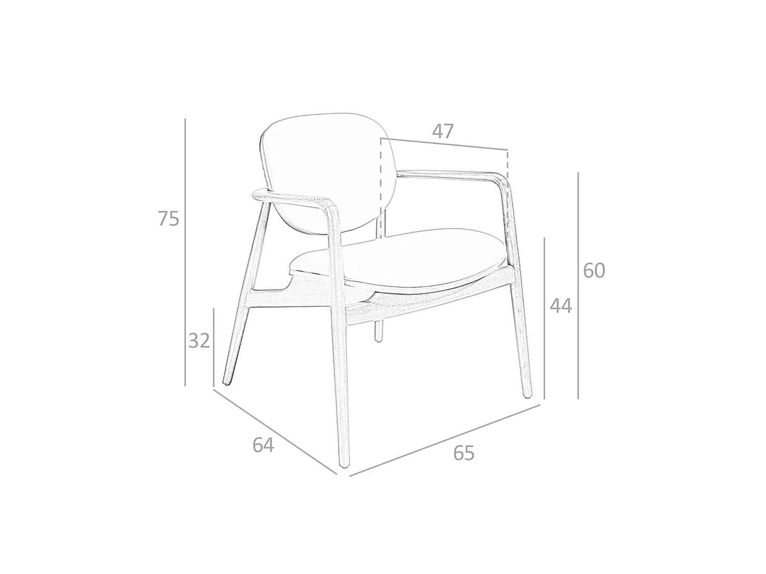 Fauteuil en similicuir marron et noyer 4118 ANGEL CERDA