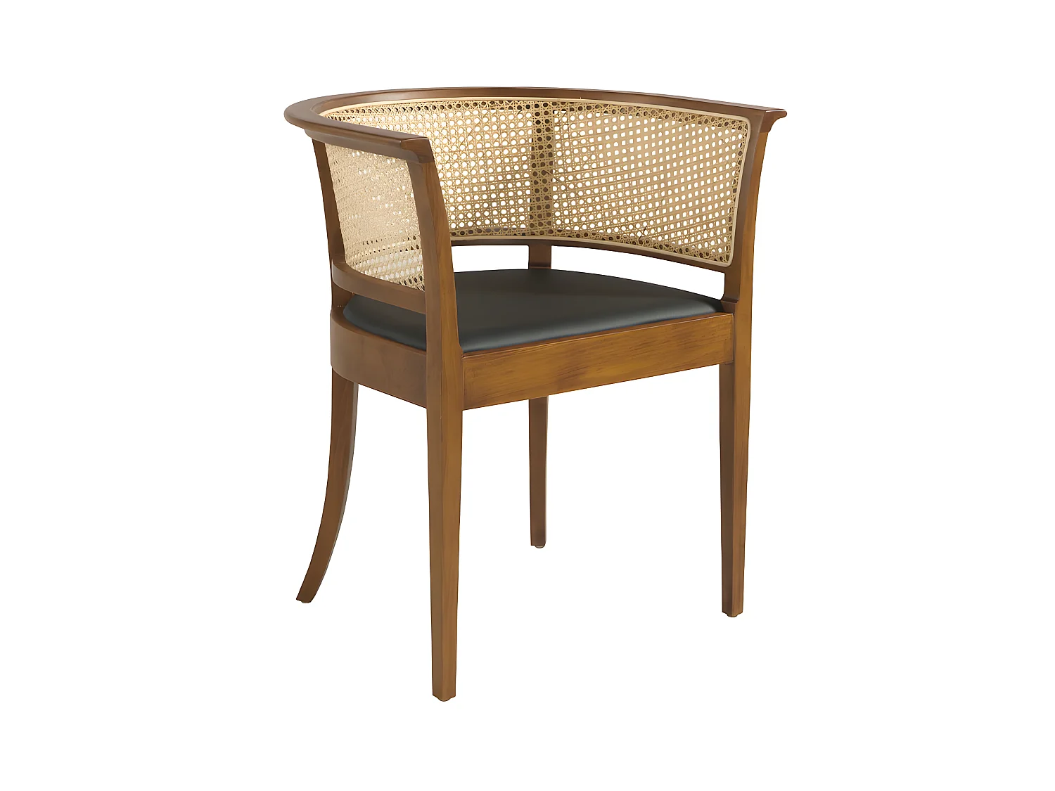 Chaise similicuir avec rotin et en noyer 4116 ANGEL CERDA
