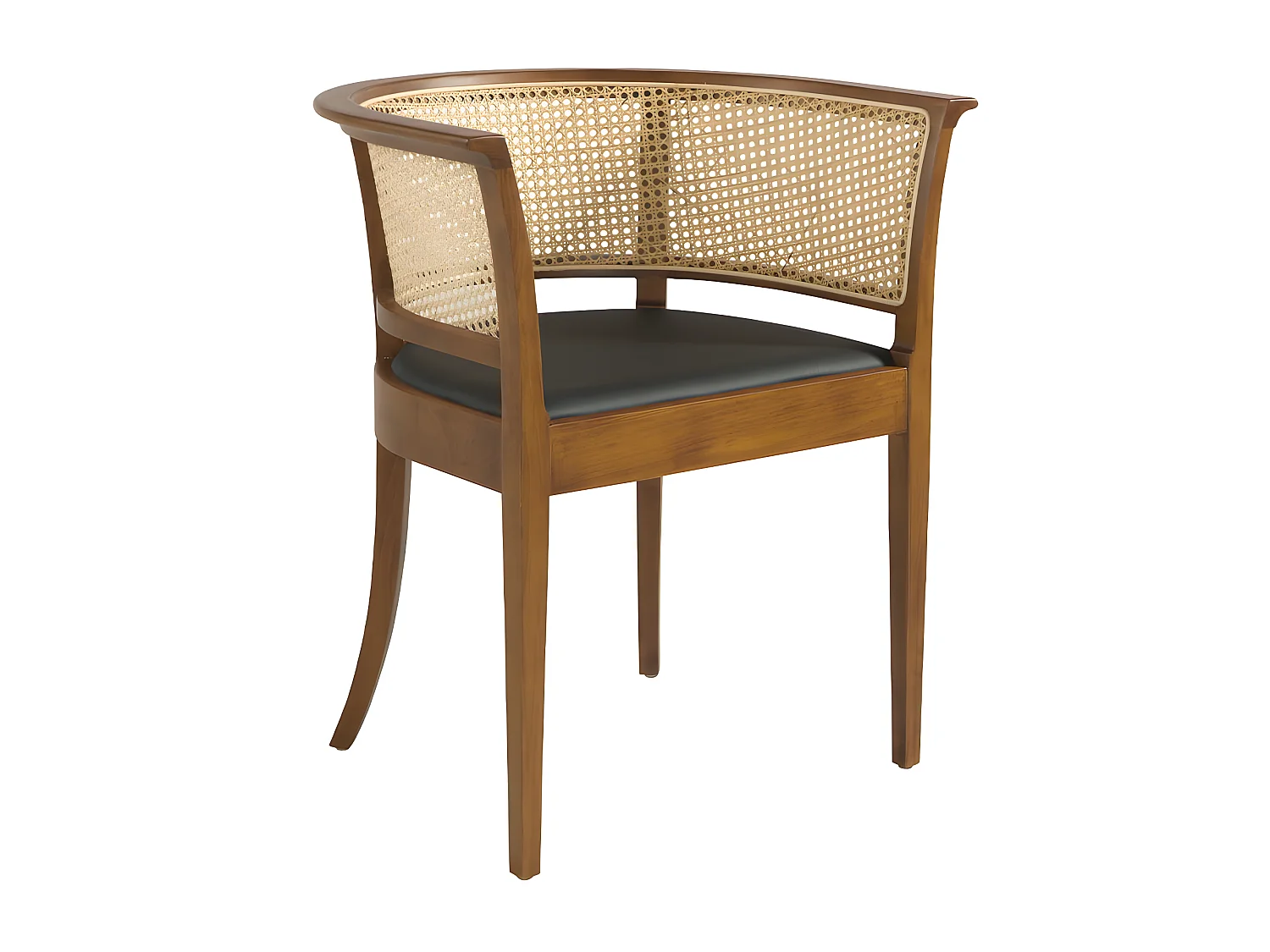 Chaise similicuir avec rotin et en noyer 4116 ANGEL CERDA