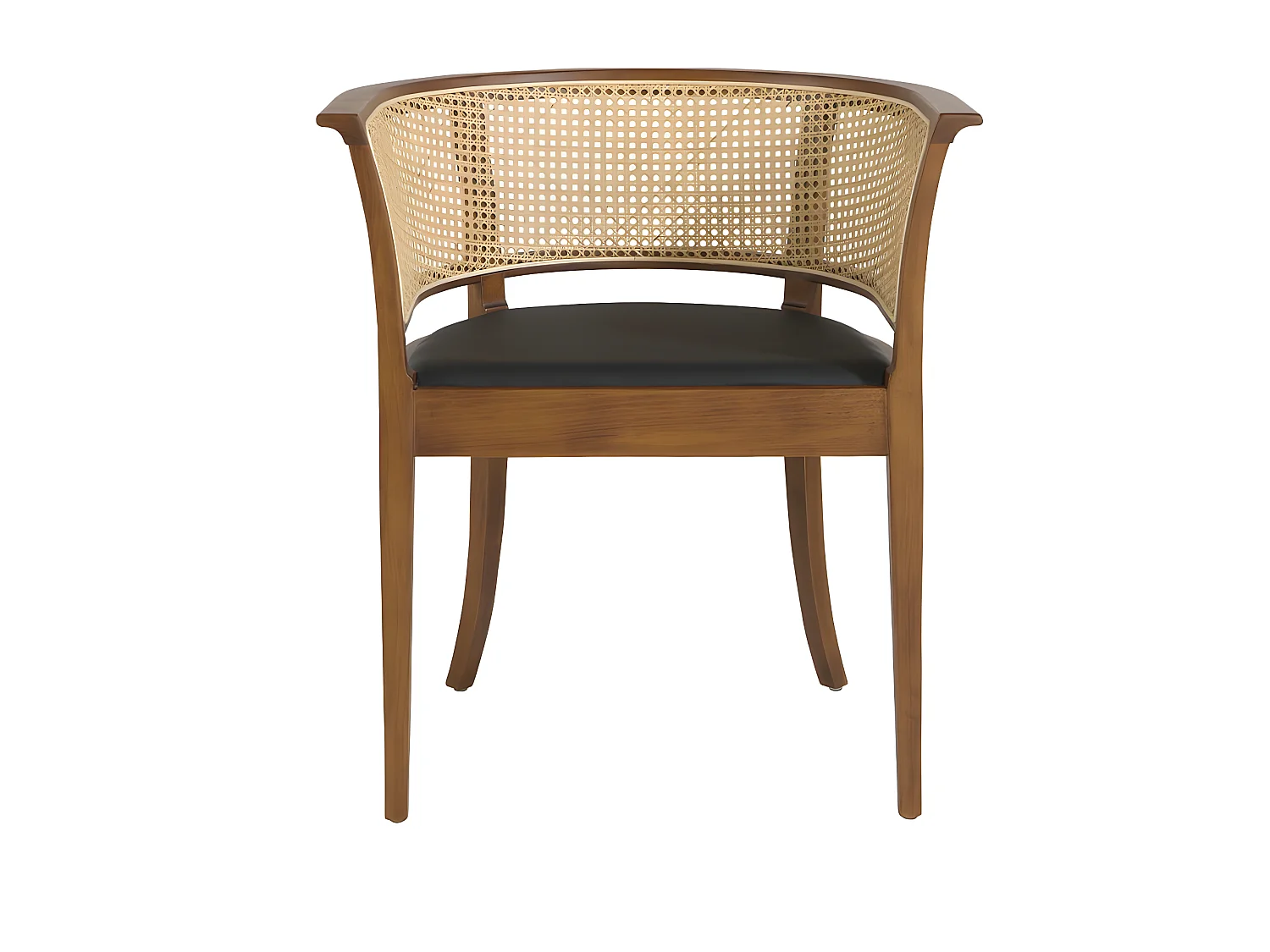 Chaise similicuir avec rotin et en noyer 4116 ANGEL CERDA