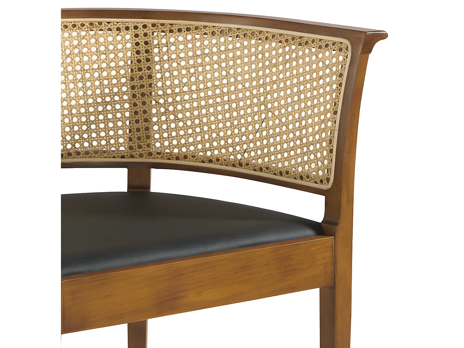 Chaise similicuir avec rotin et en noyer 4116 ANGEL CERDA