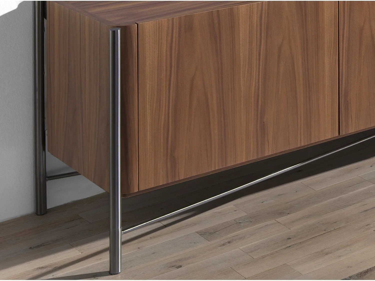 Meuble TV noyer et acier foncé 3240 ANGEL CERDA