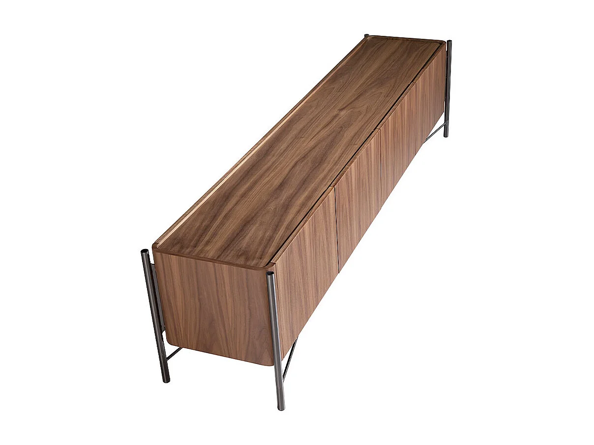 Meuble TV noyer et acier foncé 3240 ANGEL CERDA