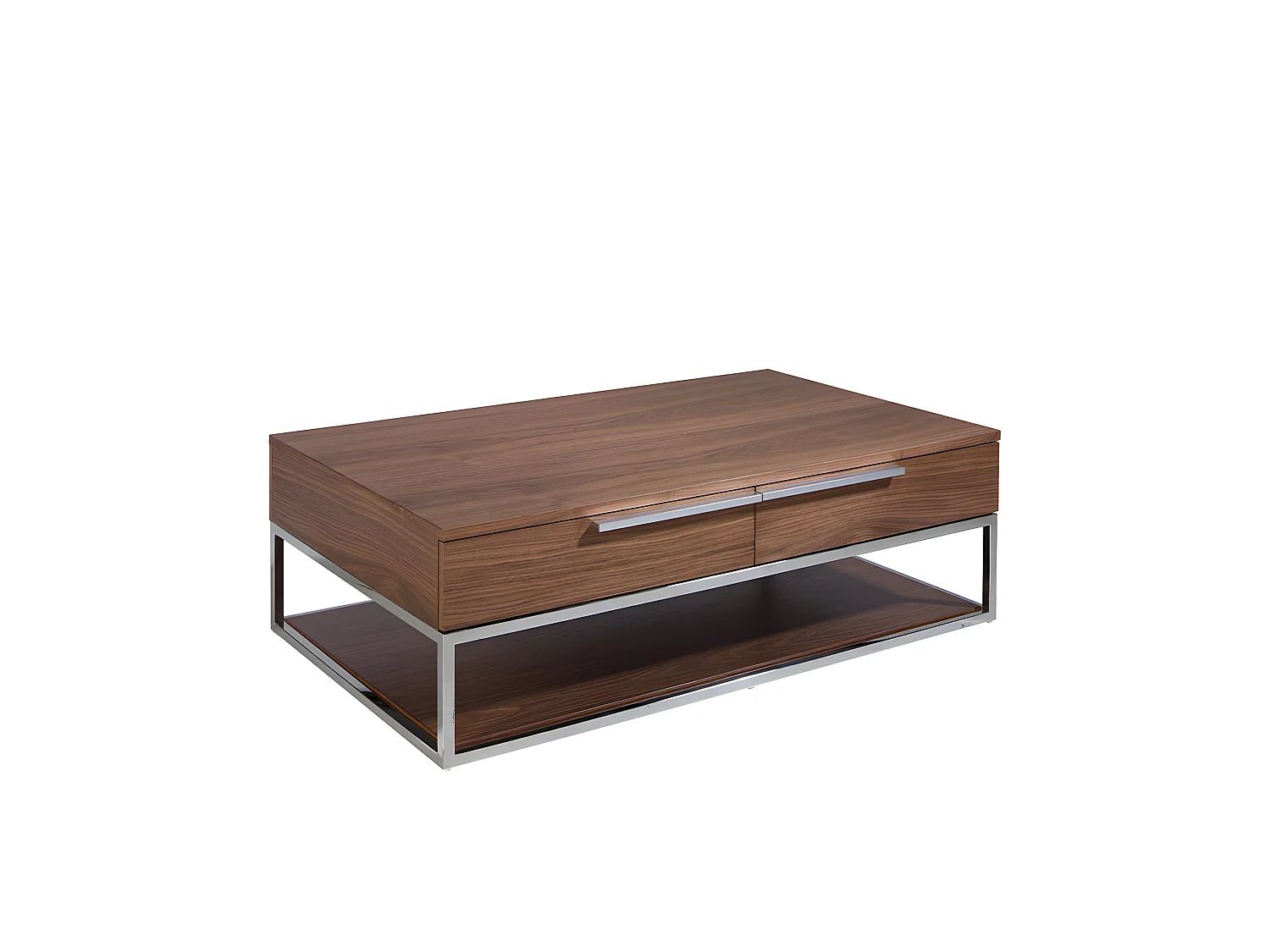 Tavolino in legno noce e acciaio cromato   2114 ANGEL CERDA